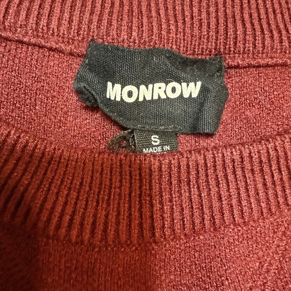 Monrow Supersoft Sweater Knit‎ Sweatsuit Top Joggers  in Rhubarb Red Size S